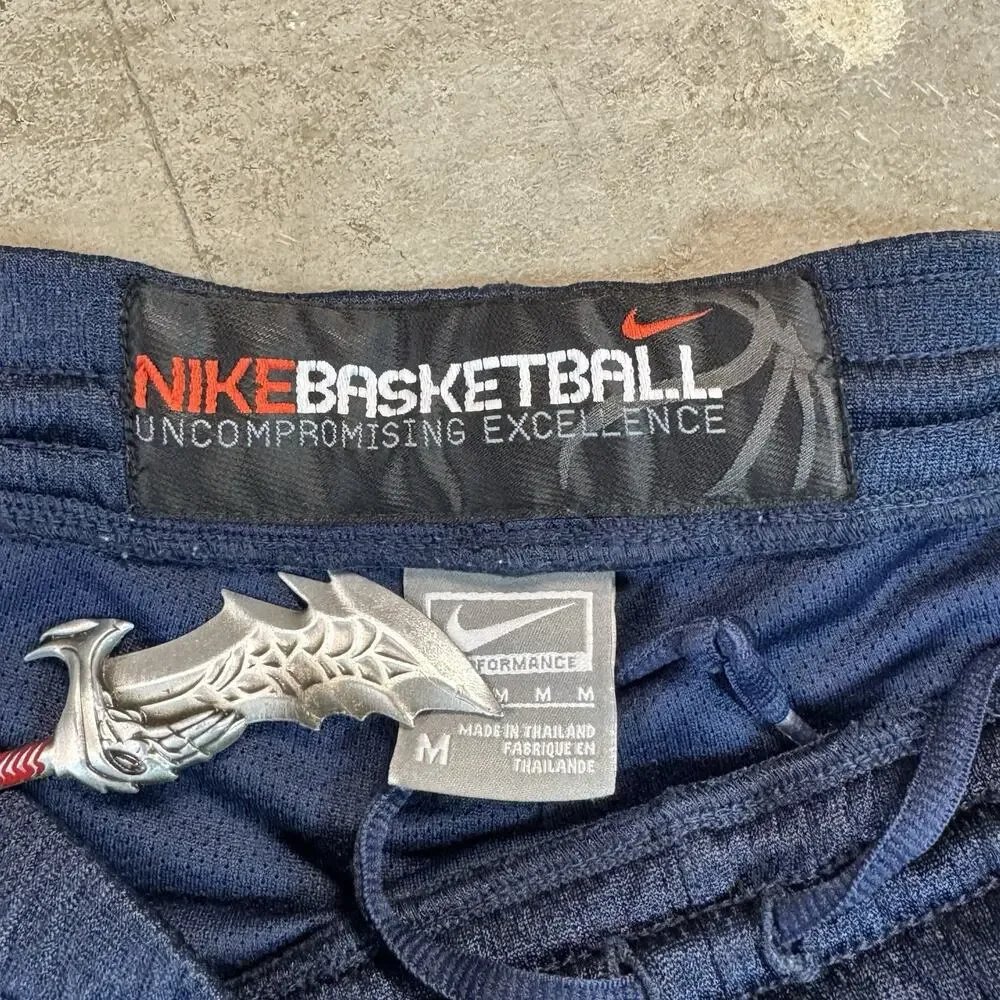 Vintage Nike Basketball Shorts Medium Mens Blue & White Y2K Baggy